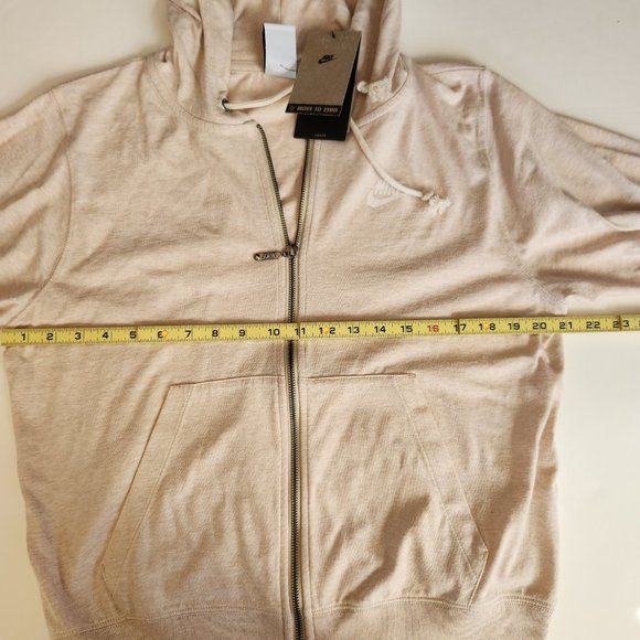 NIKE Oatmeal Women's Full-zip Hooded Sweatshirt Gym Vintage Easy, Small - Picture 11 of 12